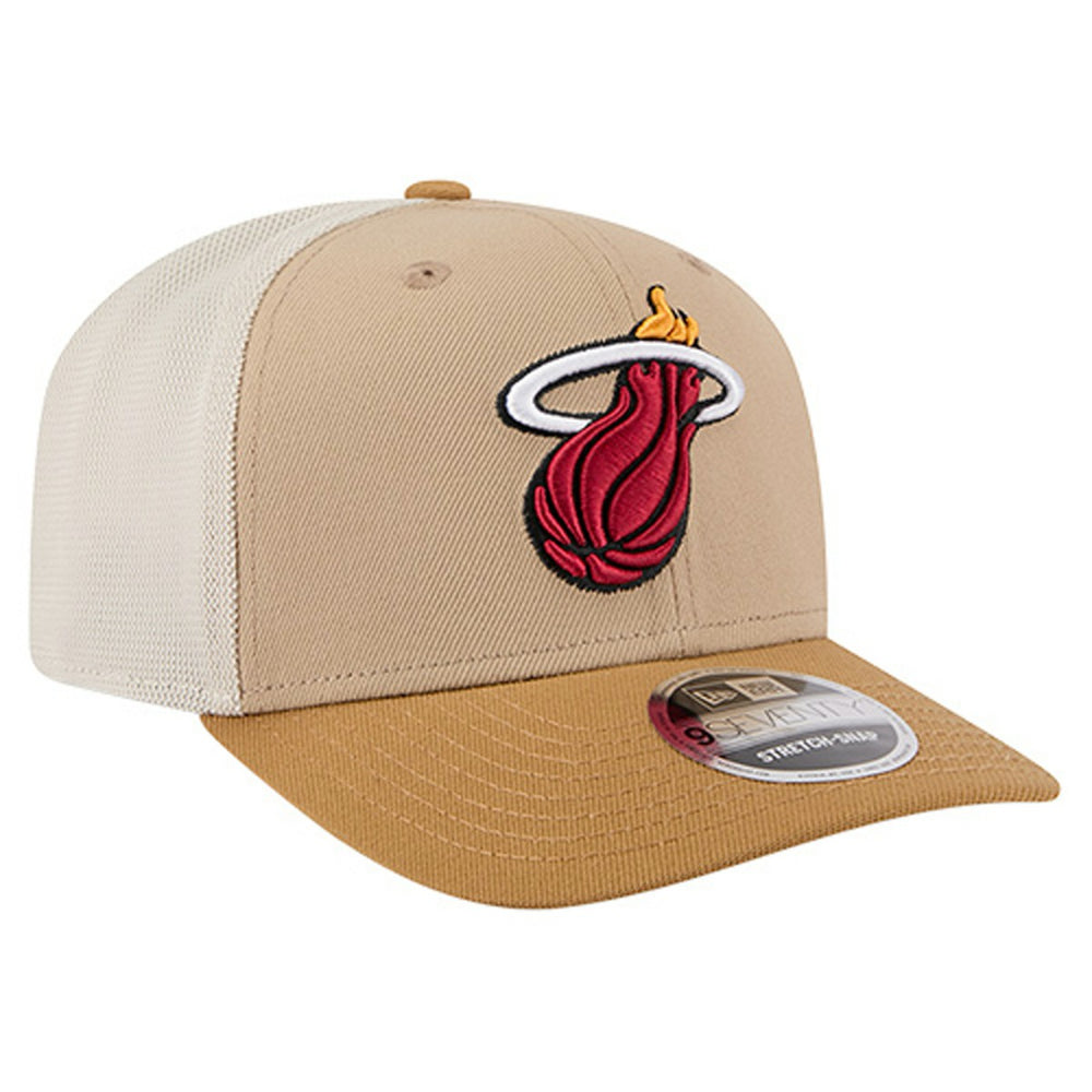 Miami Heat Two-Tone 9SEVENTY Adjustable Trucker Hat Tan/Light Brown - NBA