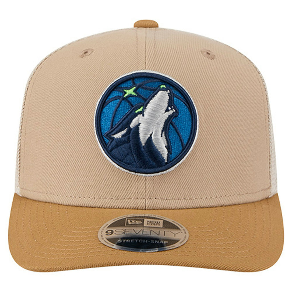 Minnesota Timberwolves Two-Tone 9SEVENTY Adjustable Trucker Hat Tan/Light Brown - NBA