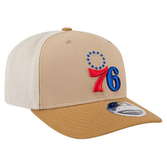 Philadelphia 76ers Two-Tone 9SEVENTY Adjustable Trucker Hat Tan/Light Brown - NBA