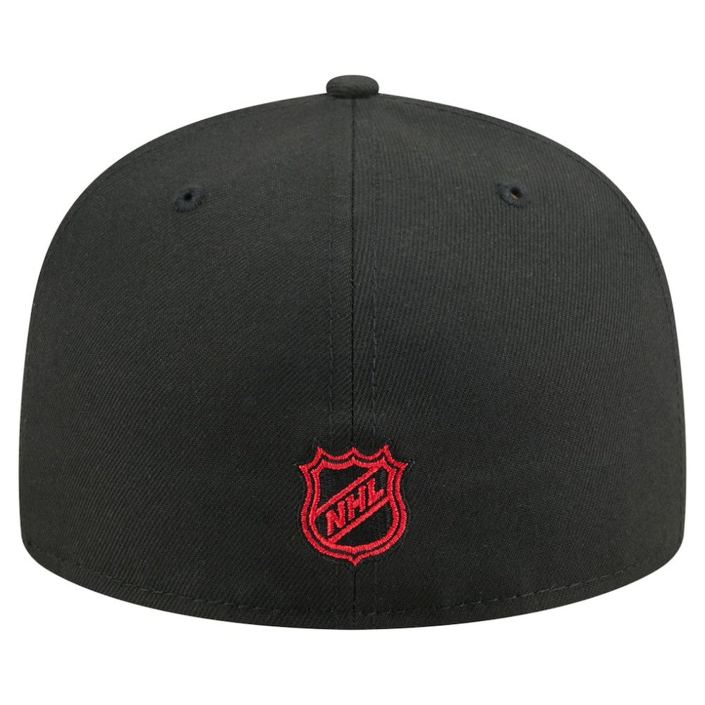 Chicago Blackhawks New Era Oversized Vintage Arch 59Fifty Fitted Hat - Black - NHL