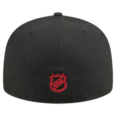 Chicago Blackhawks New Era Oversized Vintage Arch 59Fifty Fitted Hat - Black - NHL