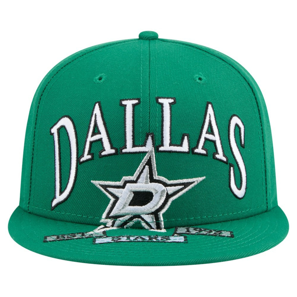 Dallas Stars New Era Oversized Vintage Arch 59Fifty Fitted Hat - Kelly Green - NHL