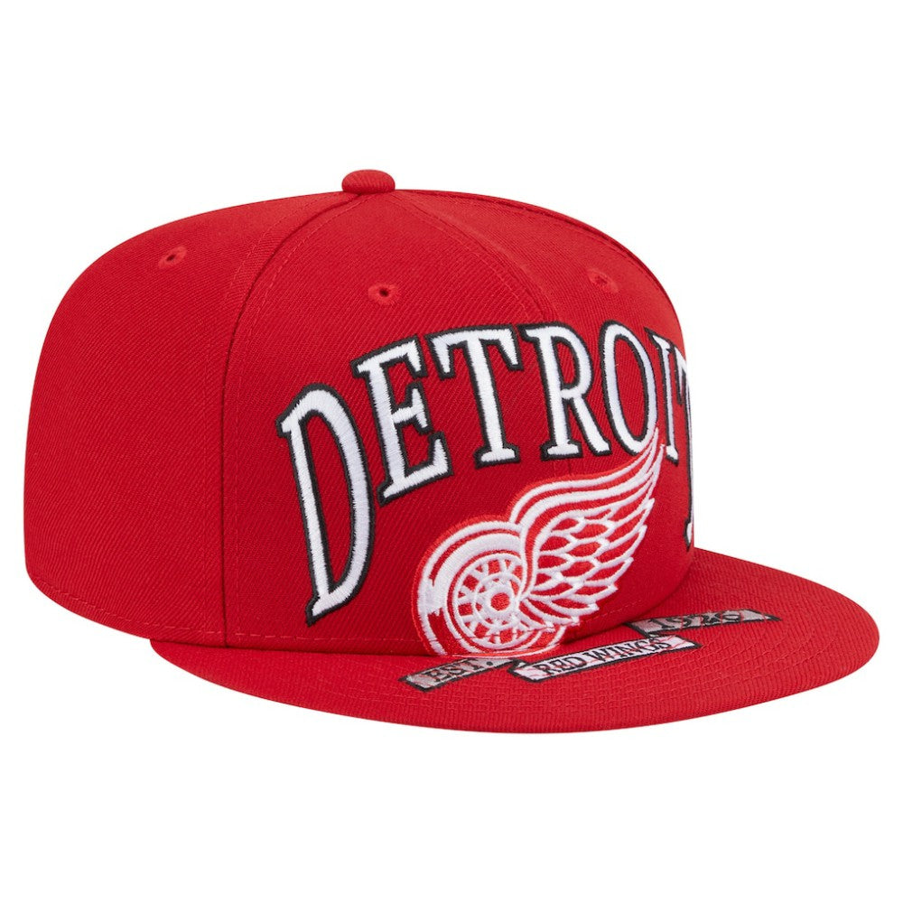 Detroit Red Wings New Era Oversized Vintage Arch 59Fifty Fitted Hat - Red - NHL