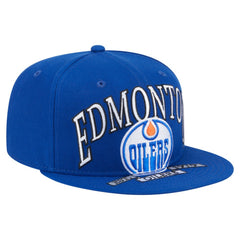 Edmonton Oilers New Era Oversized Vintage Arch 59Fifty Fitted Hat - Royal - NHL