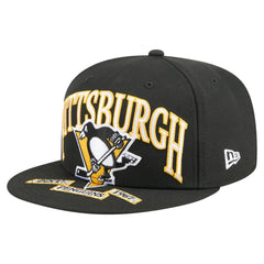 Pittsburgh Penguins New Era Oversized Vintage Arch 59Fifty Fitted Hat - Black - NHL