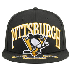 Pittsburgh Penguins New Era Oversized Vintage Arch 59Fifty Fitted Hat - Black - NHL