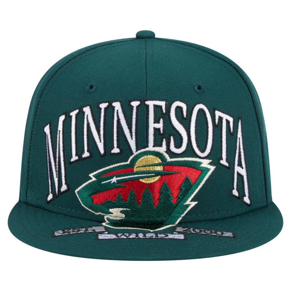 Minnesota Wild New Era Oversized Vintage Arch 59Fifty Fitted Hat - Green - NHL