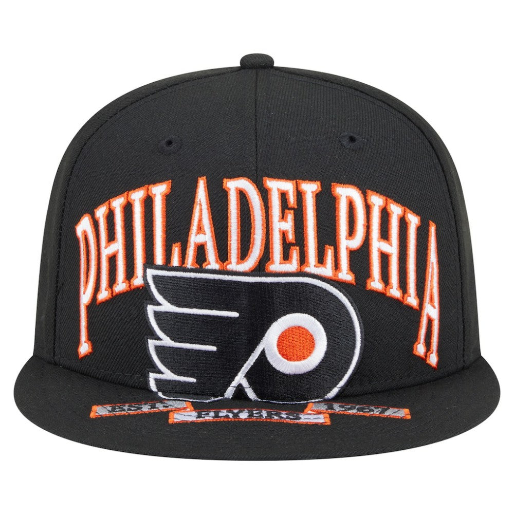 Philadelphia Flyers New Era Oversized Vintage Arch 59Fifty Fitted Hat - Black - NHL