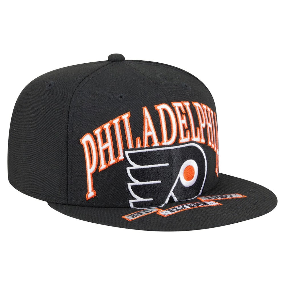 Philadelphia Flyers New Era Oversized Vintage Arch 59Fifty Fitted Hat - Black - NHL