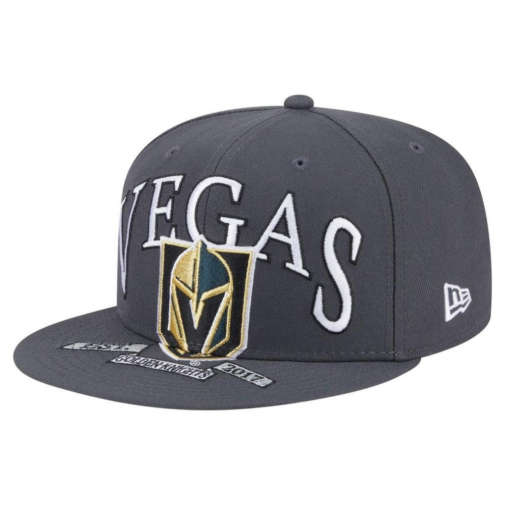 Vegas Golden Knights New Era Oversized Vintage Arch 59Fifty Fitted Hat - Gray - NHL