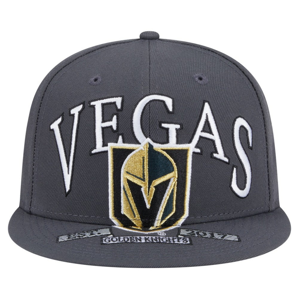 Vegas Golden Knights New Era Oversized Vintage Arch 59Fifty Fitted Hat - Gray - NHL