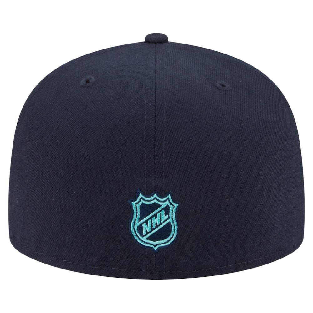 Seattle Kraken New Era Oversized Vintage Arch 59Fifty Fitted Hat - Deep Sea Blue - NHL