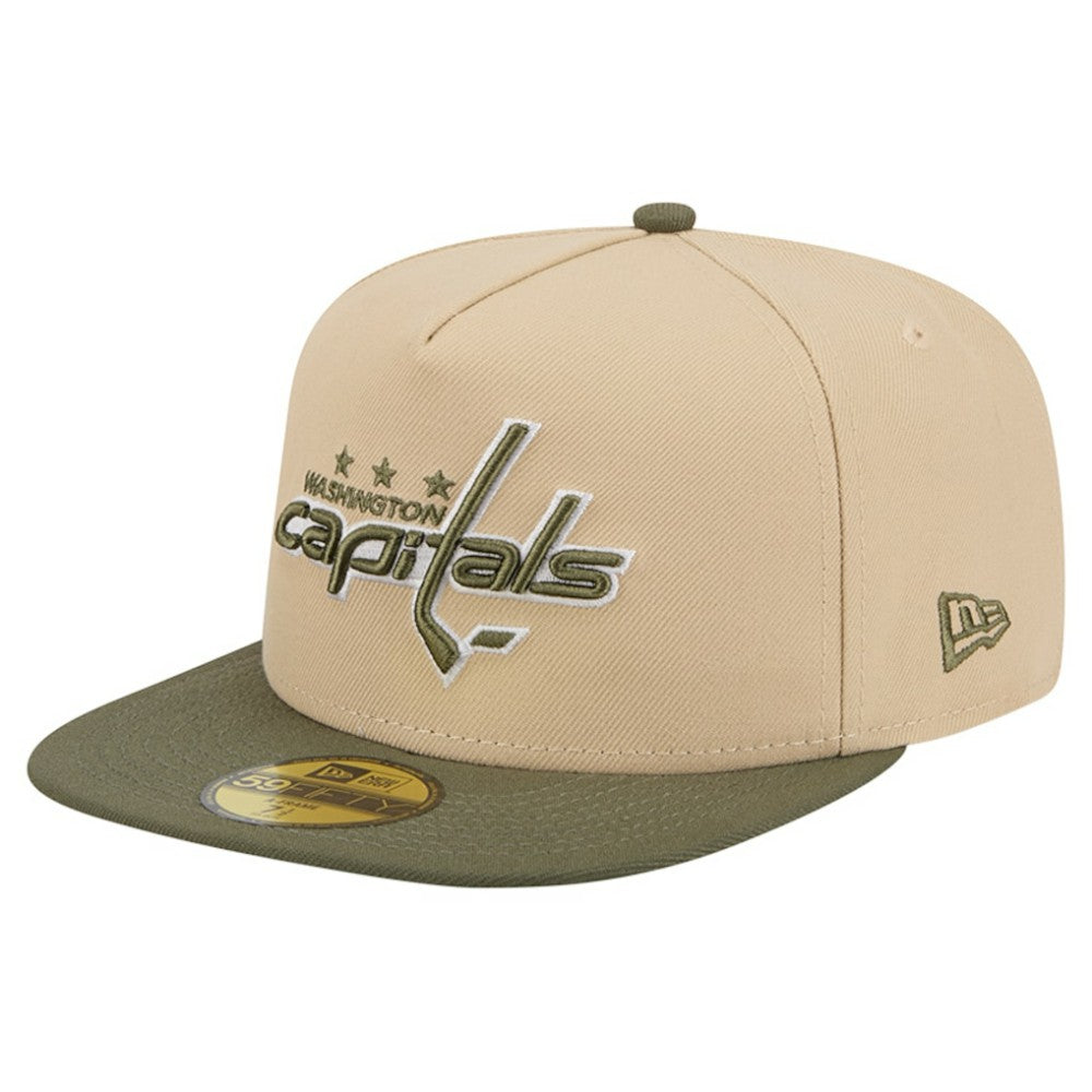 Washington Capitals New Era Color Pack Two-Tone 59FIFTY A-Frame Fitted Hat - Tan/Olive - NHL