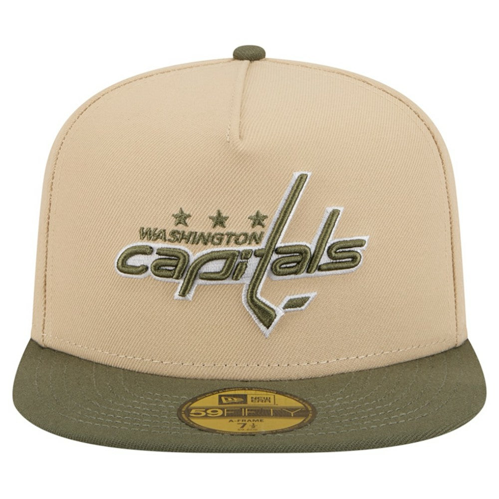 Washington Capitals New Era Color Pack Two-Tone 59FIFTY A-Frame Fitted Hat - Tan/Olive - NHL