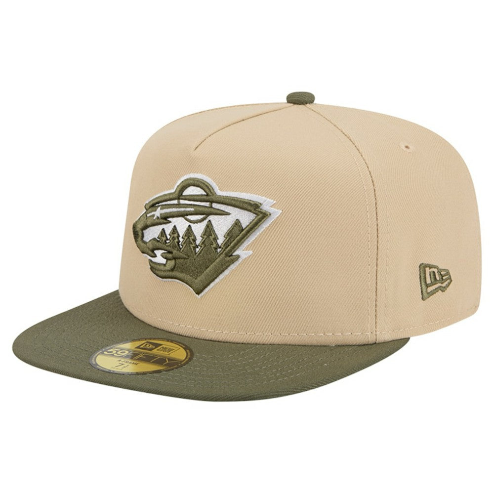 Minnesota Wild New Era Color Pack Two-Tone 59FIFTY A-Frame Fitted Hat - Tan/Olive - NHL