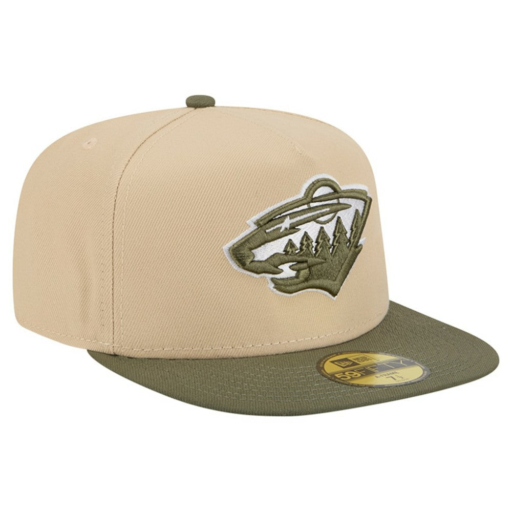 Minnesota Wild New Era Color Pack Two-Tone 59FIFTY A-Frame Fitted Hat - Tan/Olive - NHL
