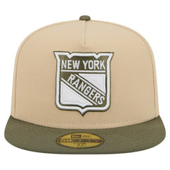 New York Rangers New Era Color Pack Two-Tone 59FIFTY A-Frame Fitted Hat - Tan/Olive - NHL