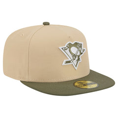 Pittsburgh Penguins New Era Color Pack Two-Tone 59FIFTY A-Frame Fitted Hat - Tan/Olive - NHL