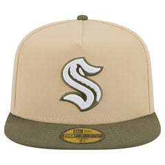 Seattle Kraken New Era Color Pack Two-Tone 59FIFTY A-Frame Fitted Hat - Tan/Olive - NHL