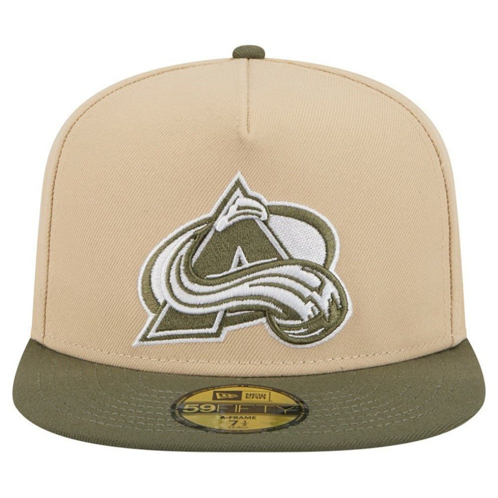 Colorado Avalanche New Era Color Pack Two-Tone 59FIFTY A-Frame Fitted Hat - Tan/Olive - NHL