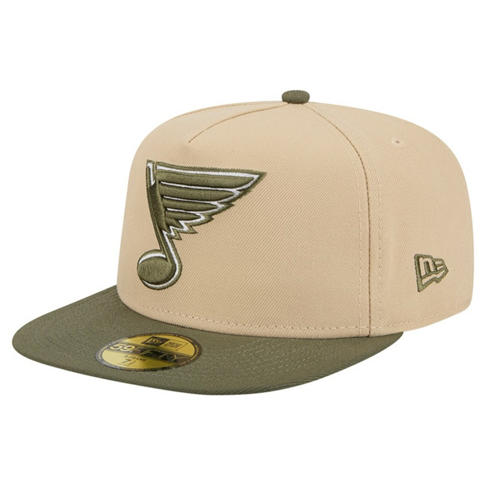 St. Louis Blues New Era Color Pack Two-Tone 59FIFTY A-Frame Fitted Hat - Tan/Olive - NHL