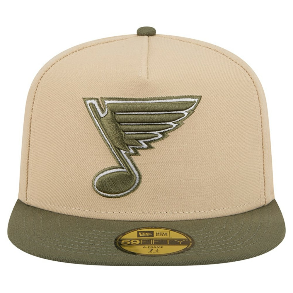 St. Louis Blues New Era Color Pack Two-Tone 59FIFTY A-Frame Fitted Hat - Tan/Olive - NHL