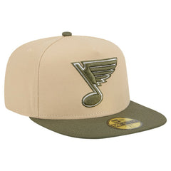 St. Louis Blues New Era Color Pack Two-Tone 59FIFTY A-Frame Fitted Hat - Tan/Olive - NHL
