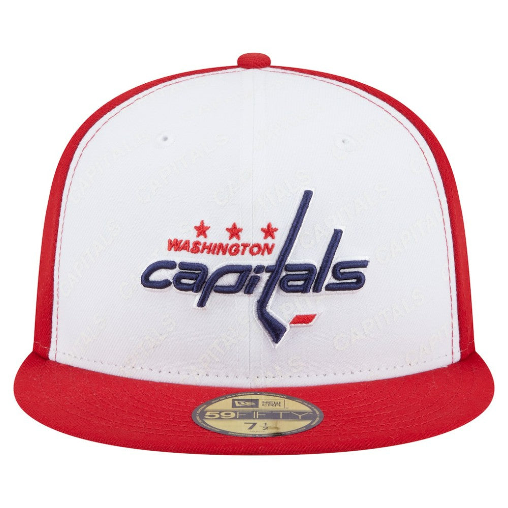 Washington Capitals New Era Repeat Two-Tone 59FIFTY Fitted Hat - White/Red - NHL