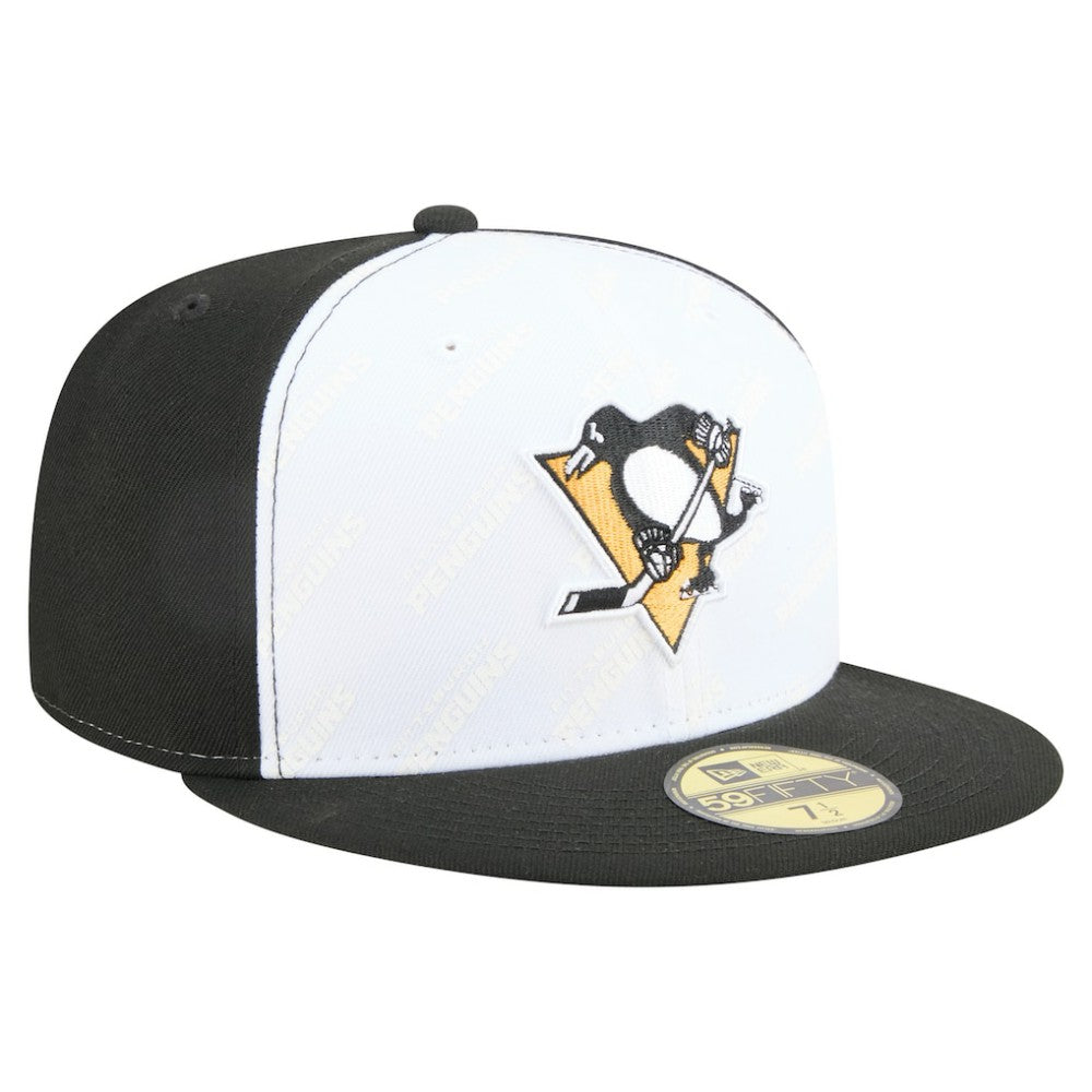Pittsburgh Penguins New Era Repeat Two-Tone 59FIFTY Fitted Hat - White/Black - NHL
