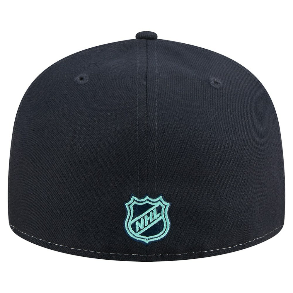 Seattle Kraken New Era Repeat Two-Tone 59FIFTY Fitted Hat - White/Deep Sea Blue - NHL