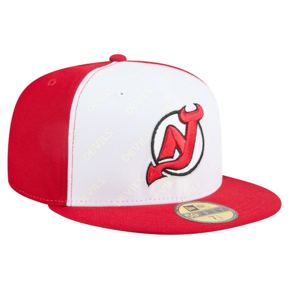New Jersey Devils New Era Repeat Two-Tone 59FIFTY Fitted Hat - White/Red - NHL
