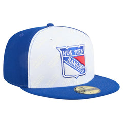 New York Rangers New Era Repeat Two-Tone 59FIFTY Fitted Hat - White/Blue - NHL