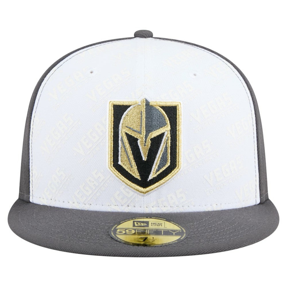 Vegas Golden Knights New Era Repeat Two-Tone 59FIFTY Fitted Hat - White/Gray - NHL