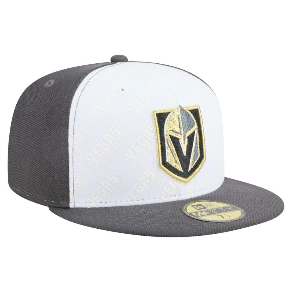 Vegas Golden Knights New Era Repeat Two-Tone 59FIFTY Fitted Hat - White/Gray - NHL