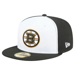 Boston Bruins New Era Repeat Two-Tone 59FIFTY Fitted Hat - White/Black - NHL