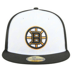 Boston Bruins New Era Repeat Two-Tone 59FIFTY Fitted Hat - White/Black - NHL