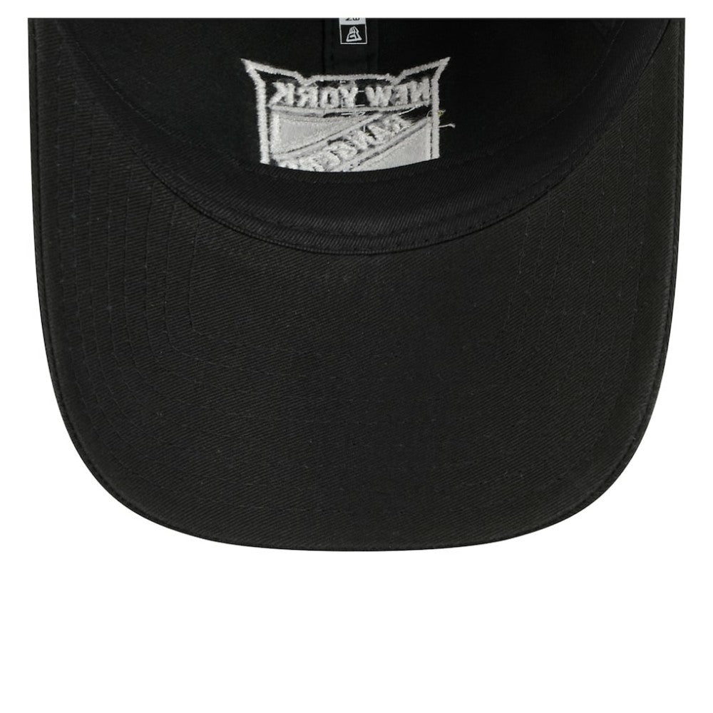 New York Rangers New Era Stamp Fabric Applique 9TWENTY Adjustable Hat - Black - NHL