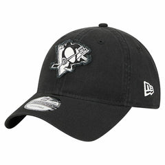 Pittsburgh Penguins New Era Stamp Fabric Applique 9TWENTY Adjustable Hat - Black - NHL