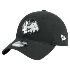 Chicago Blackhawks New Era Stamp Fabric Applique 9TWENTY Adjustable Hat - Black - NHL
