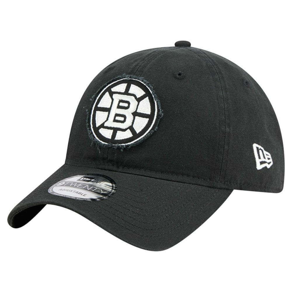 Boston Bruins New Era Stamp Fabric Applique 9TWENTY Adjustable Hat - Black - NHL