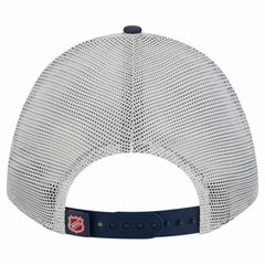 Washington Capitals New Era Hockey Sock 9FORTY A-Frame M-Crown Adjustable Trucker Hat - Navy/Red - NHL