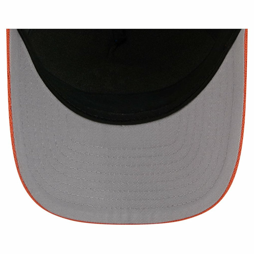 New York Islanders New Era Hockey Sock 9FORTY A-Frame M-Crown Adjustable Trucker Hat - Orange/Royal - NHL
