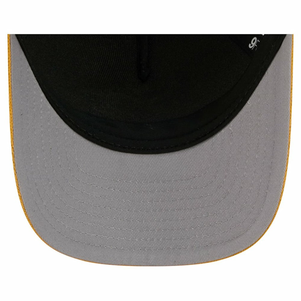Nashville Predators New Era Hockey Sock 9FORTY A-Frame M-Crown Adjustable Trucker Hat - Gold/Navy - NHL