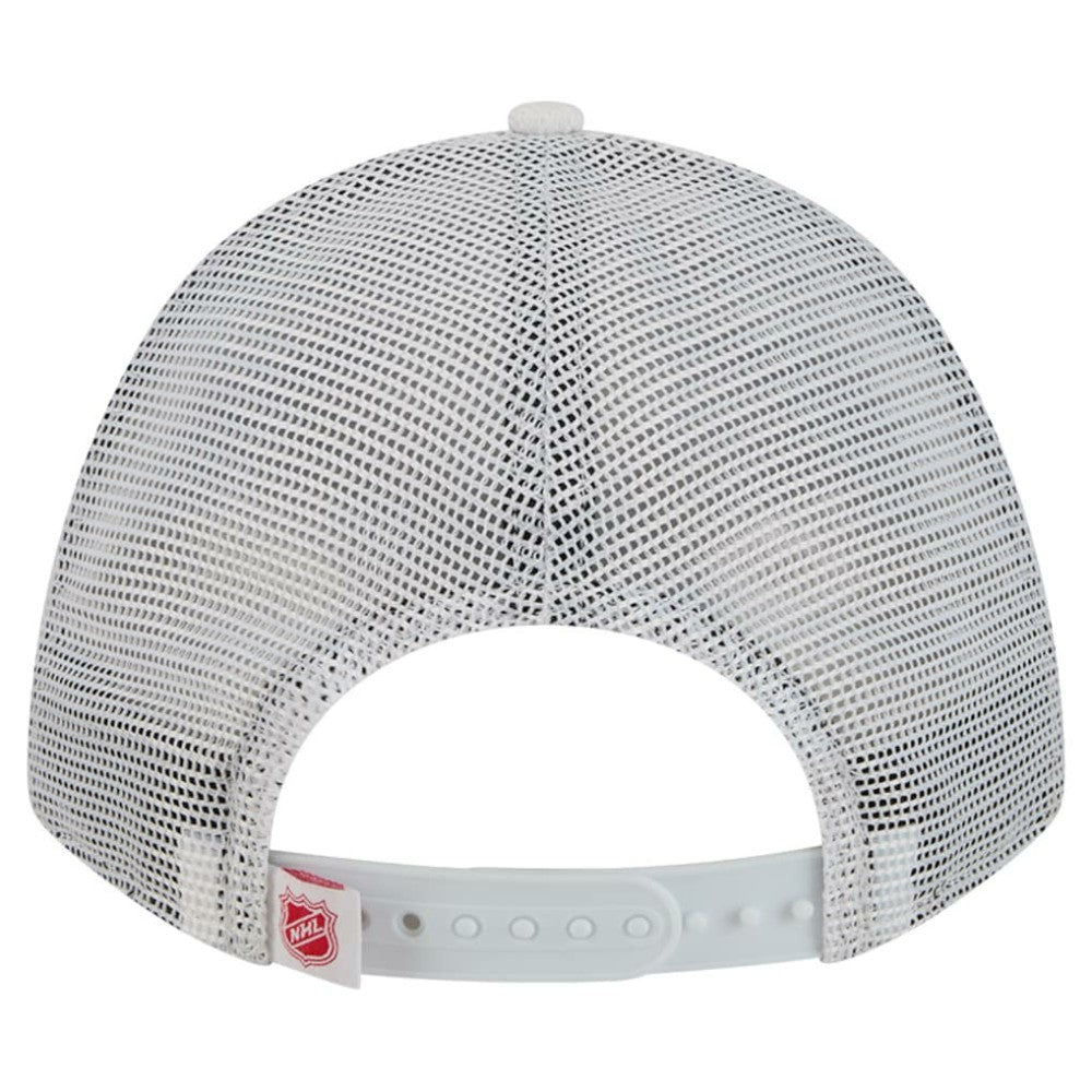 Chicago Blackhawks New Era Hockey Sock 9FORTY A-Frame M-Crown Adjustable Trucker Hat - White/Red - NHL