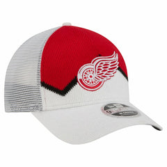 Detroit Red Wings New Era Hockey Sock 9FORTY A-Frame M-Crown Adjustable Trucker Hat - White/Red - NHL