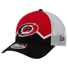 Carolina Hurricanes New Era Hockey Sock 9FORTY A-Frame M-Crown Adjustable Trucker Hat - Black/Red - NHL