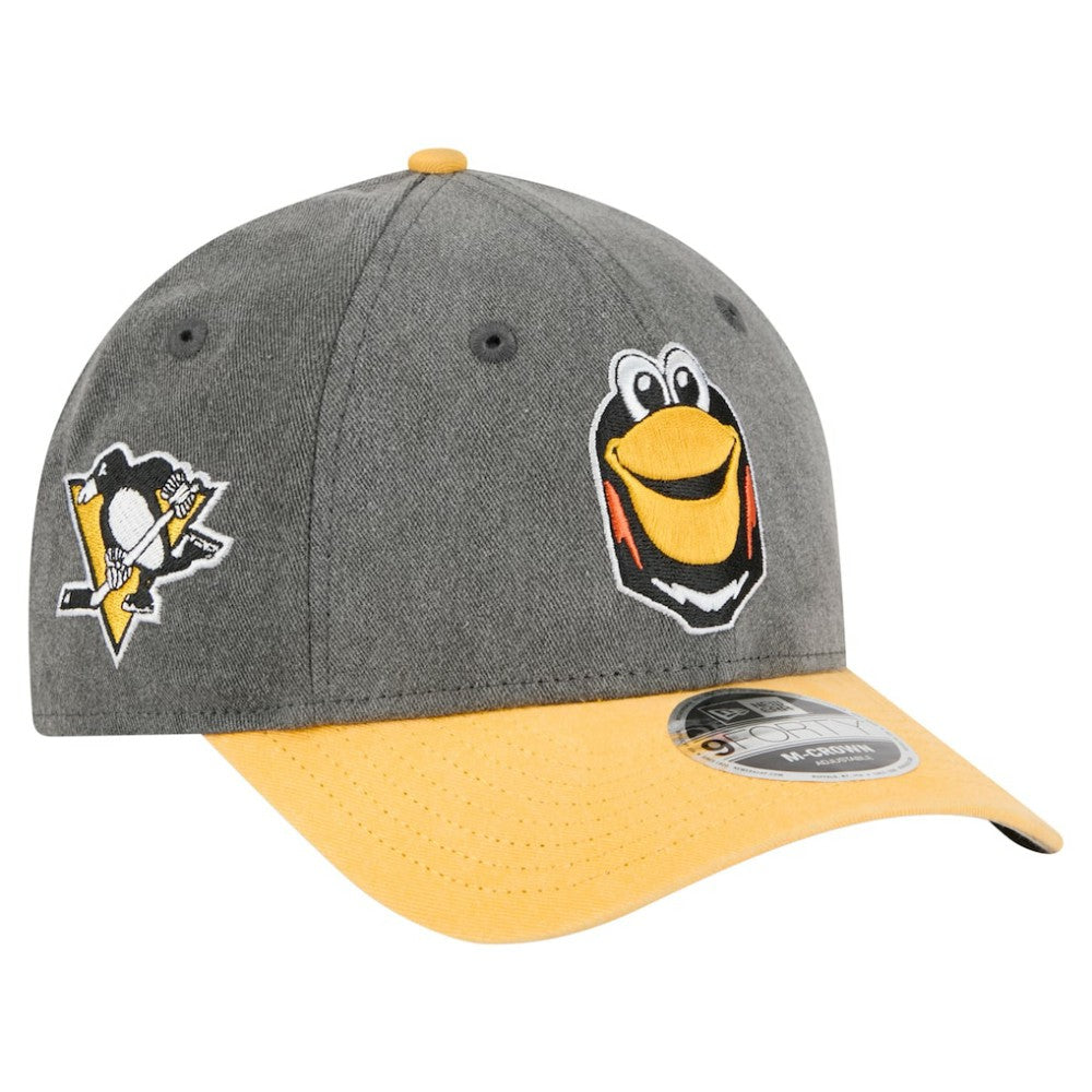 Pittsburgh Penguins New Era Mascot 2-Tone 9FORTY Adjustable Hat - Black/Gold - NHL
