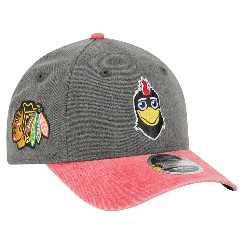 Chicago Blackhawks New Era Mascot 2-Tone 9FORTY Adjustable Hat - Black/Red - NHL