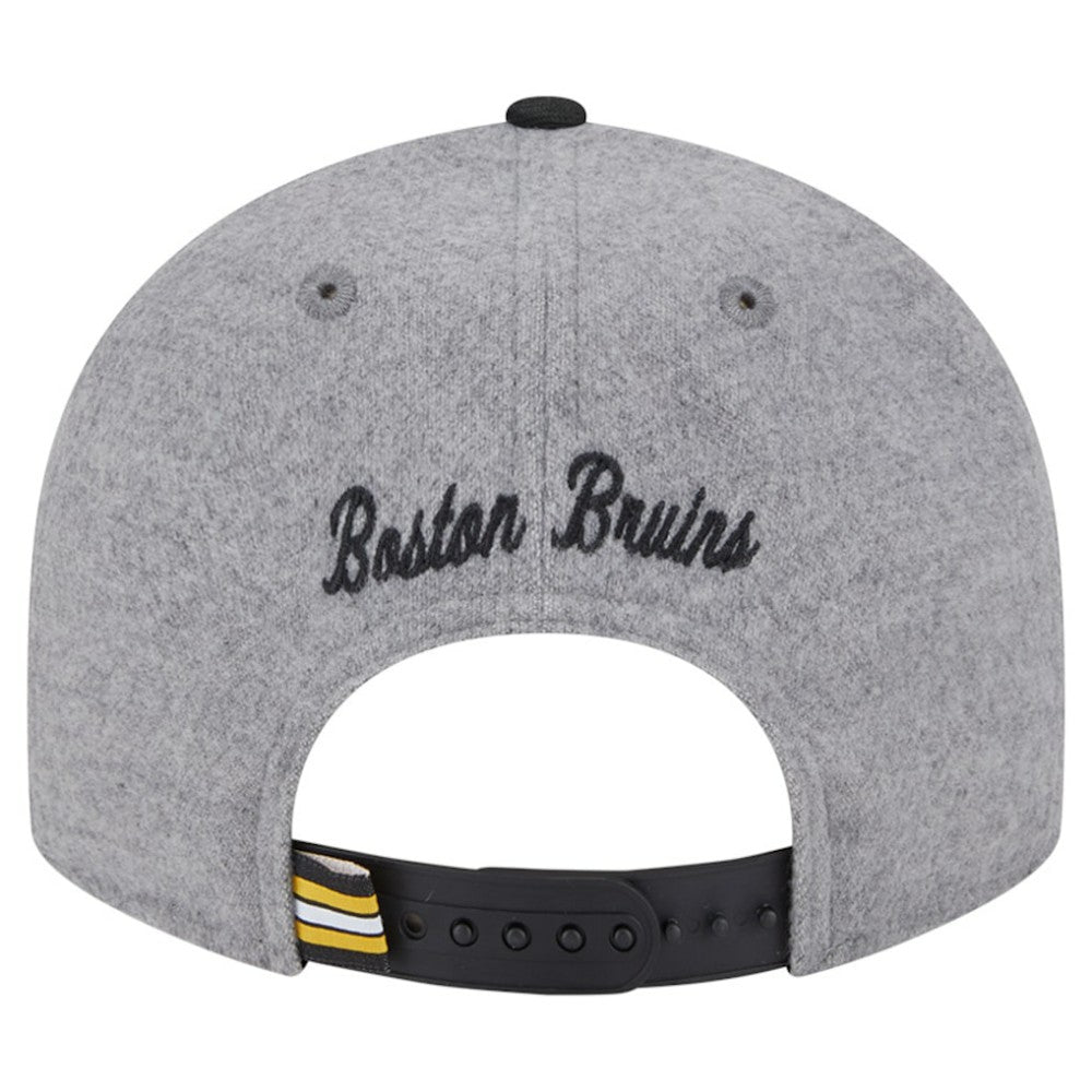 Boston Bruins New Era Wool Pin Low Profile 9FIFTY Snapback Hat - Gray/Black - NHL