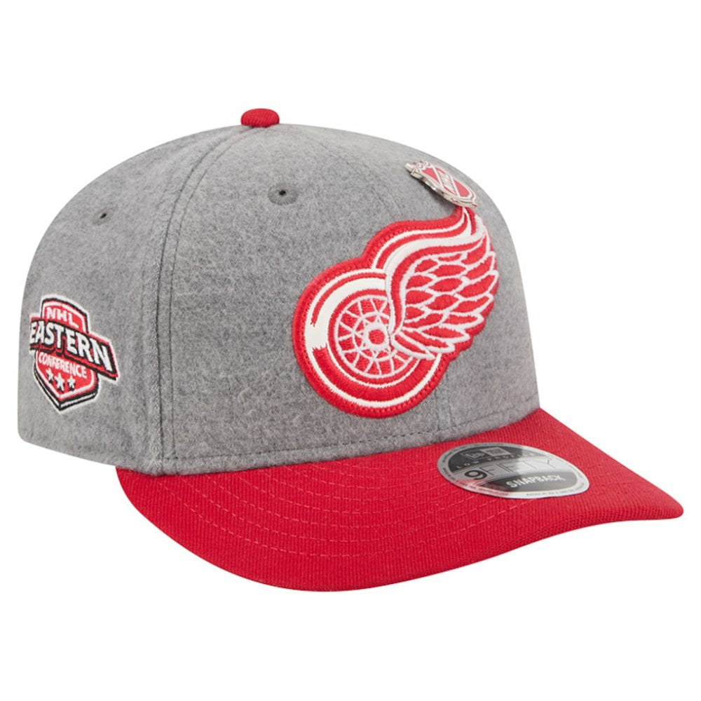 Detroit Red Wings New Era Wool Pin Low Profile 9FIFTY Snapback Hat - Gray/Red - NHL